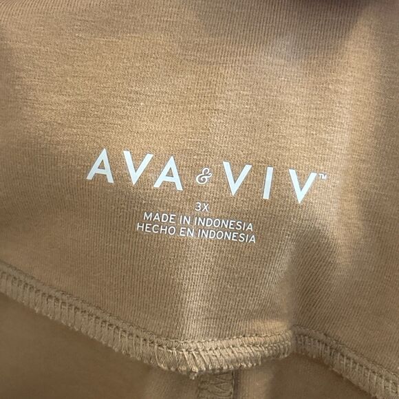 NWT Ava & Viv 3X Brown Bike Shorts Plus Size High Rise Stretch Lounge Soft - Picture 3 of 16